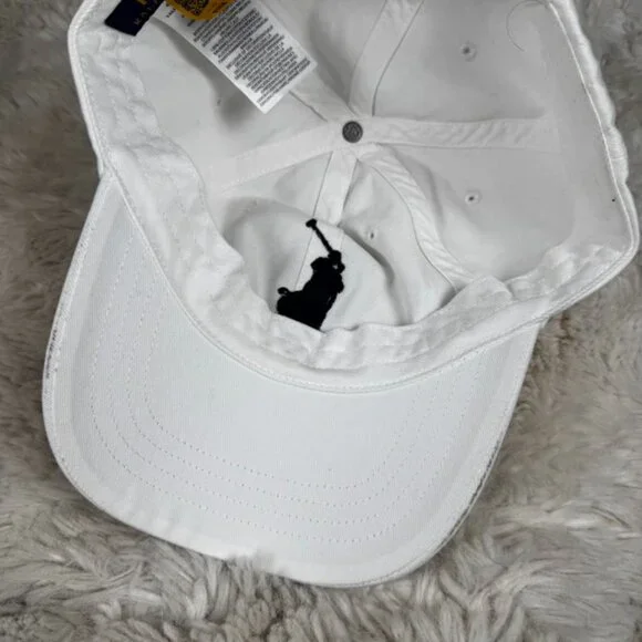 Polo Ralph Lauren Baseball Hat White Big Pony Embroidered OSFA Adjustable Dad - Picture 5 of 6